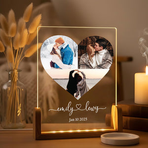 Personalized Silhouette Photo Night Light - Custom Anniversary Gift for Couple - Acrylic Photo Plaque - Unique Gift for Him or Her
