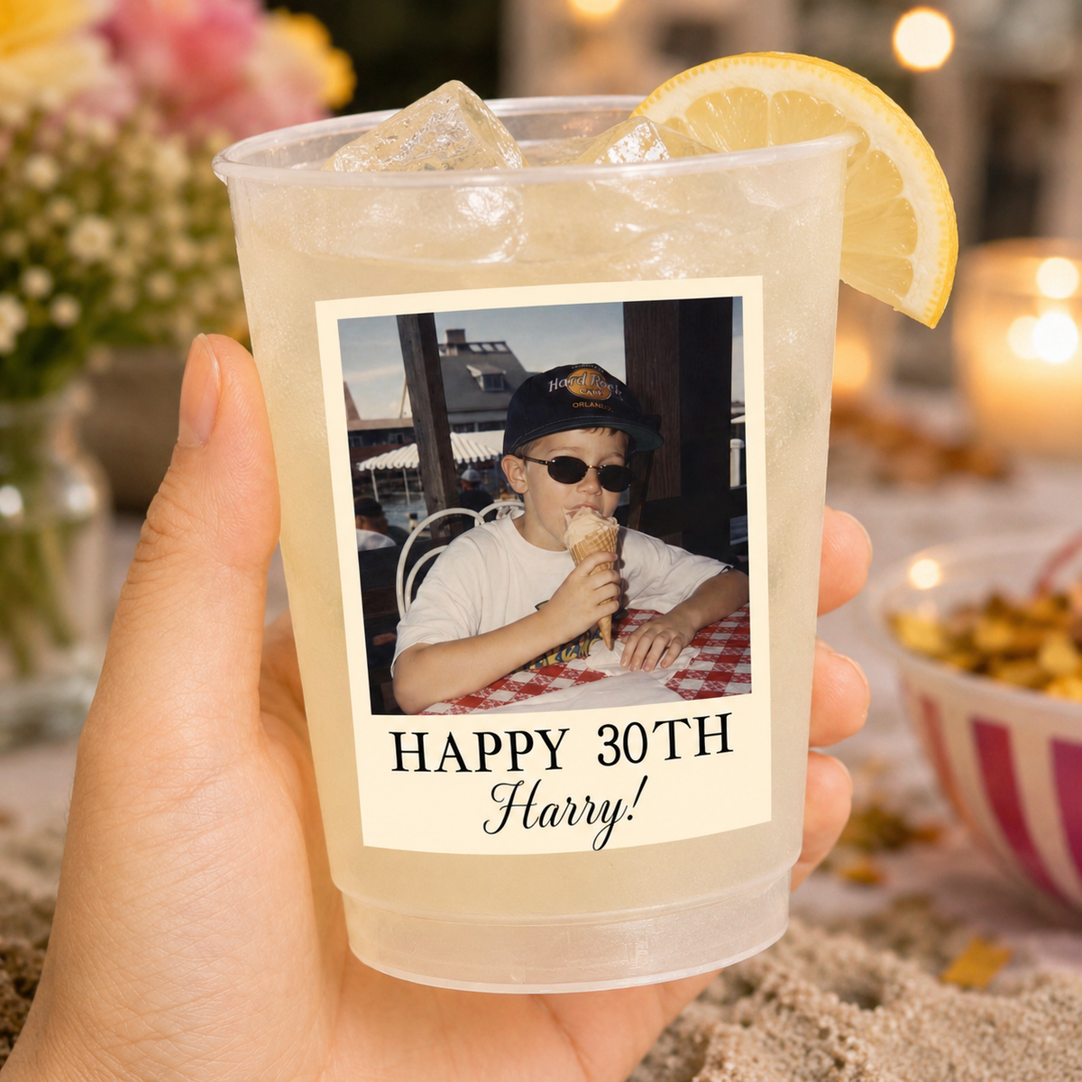 Personalized Birthday Photo Frosted Cups, Custom Polaroid Party Cups, Picture Cup Favors, Adult Birthday Drink Cups, Custom Party Cups