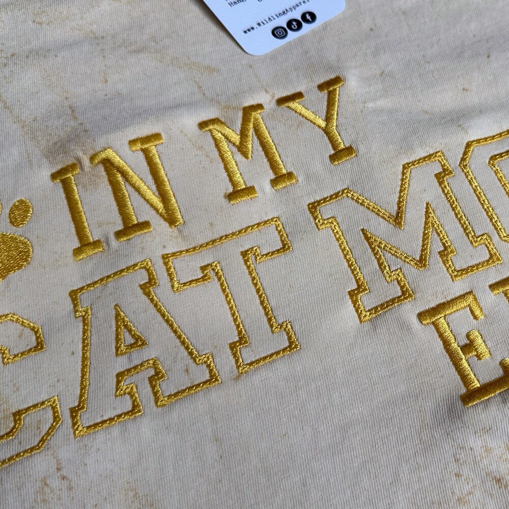 Personalized In My Cat Mom Era Embroidered Comfort Colors Tee, Embroidered Cat Mom T-Shirt With Dog Names, Customizable Gift For Cat Owner