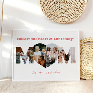 Mom You Are The Heart Photo Collage - Personalized Canvas - Gift For Mom, Mother's Day Gift