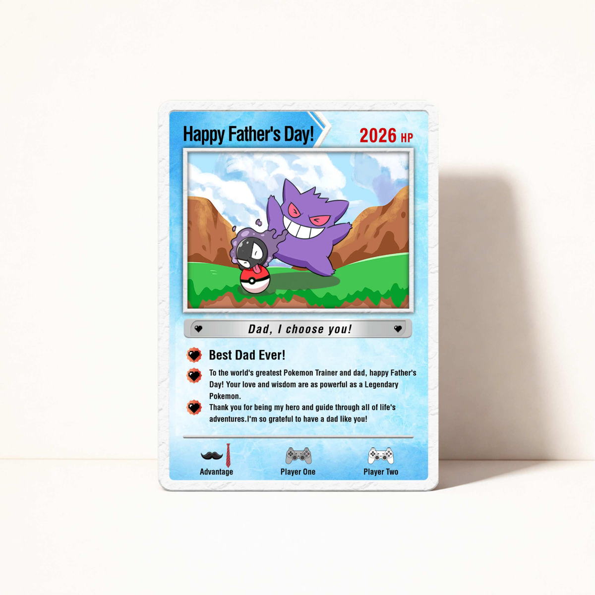 Father's Day Card PKM Card, Father's Day Gifts, Custom PKM Greeting Card for dad, Card for PKM Fan Dads, Anime Inspiration Gift