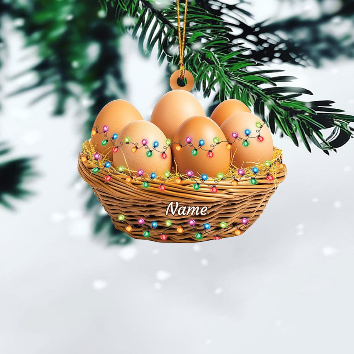 Personalized Egg Basket Christmas Ornament, Eggs Christmas Ornament, Cooking Ornament, Kitchen Ornament, Chef Ornament Gift