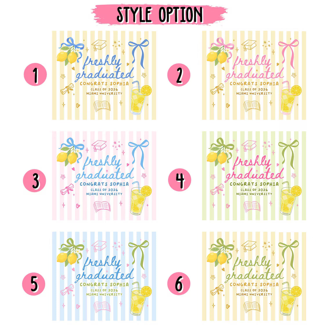 Personalized Summer Vibe Graduation Can Cooler, Striped Graduate Can Cooler, Congrats College Graduate Party Favors, Graduation Party Favors