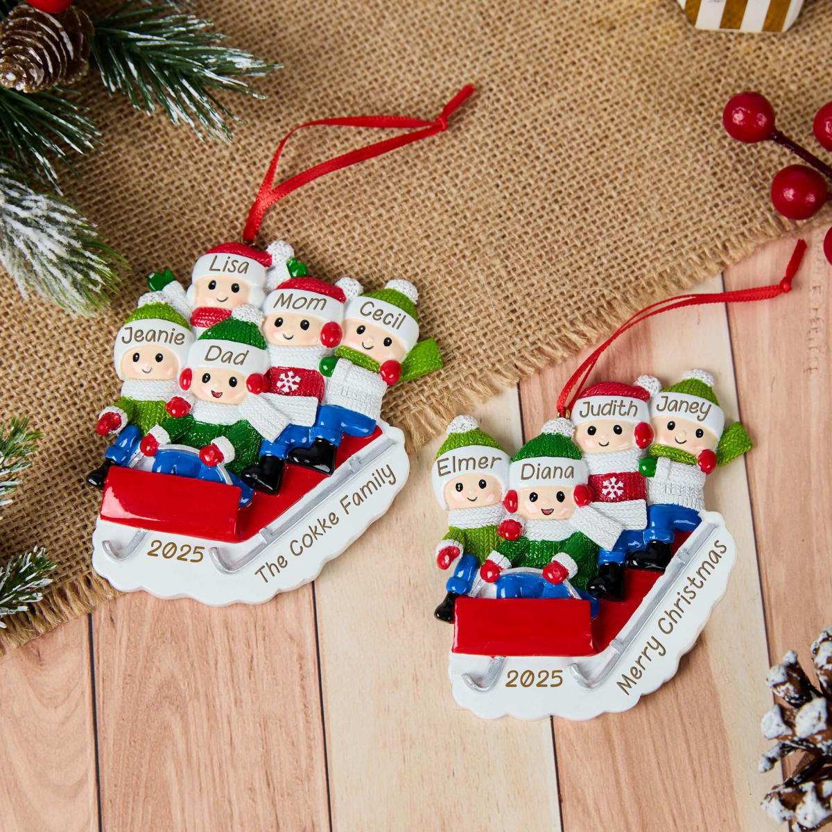 Personalized Family Ornament 2025, Family Keepsake Ornament, Tree Family Christmas Ornament, Family Christmas Gift, Family Holiday Gift