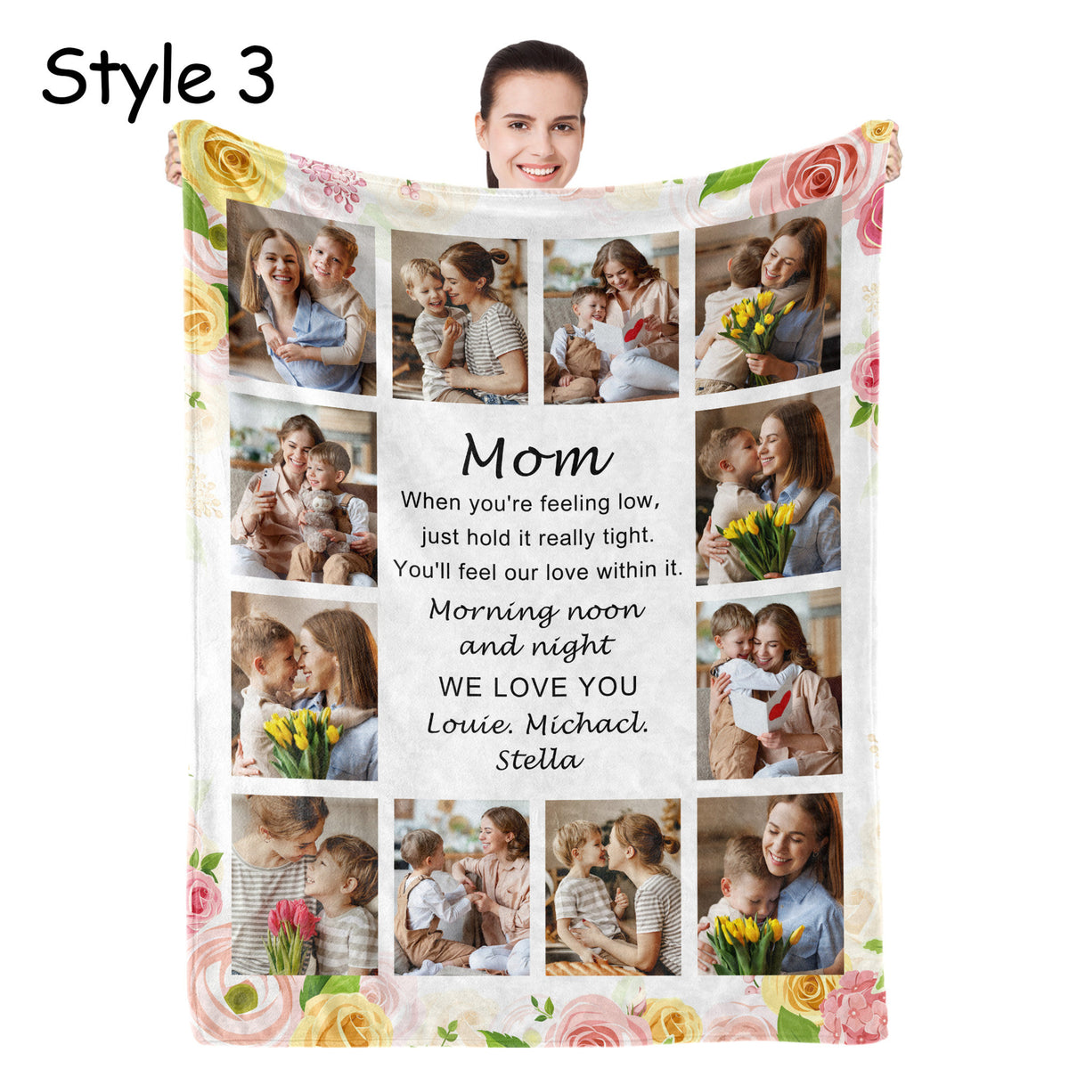 Mom When You're Feeling Low Just Hold It Really Tight - Personalized Blanket - Gift For Mother, Mother's Day, Birthday Gift