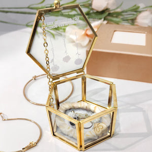 It Takes A Long Time To Grow An Old Friend - Personalized Hexagonal Glass Ring Box - Gift For Sister, Bestie, Friend