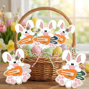 Personalized Easter Bunny Money Holder Custom Name Wooden Easter Basket Stuffer Bunny Cash Holder for Kids Easter Gift from Grandma