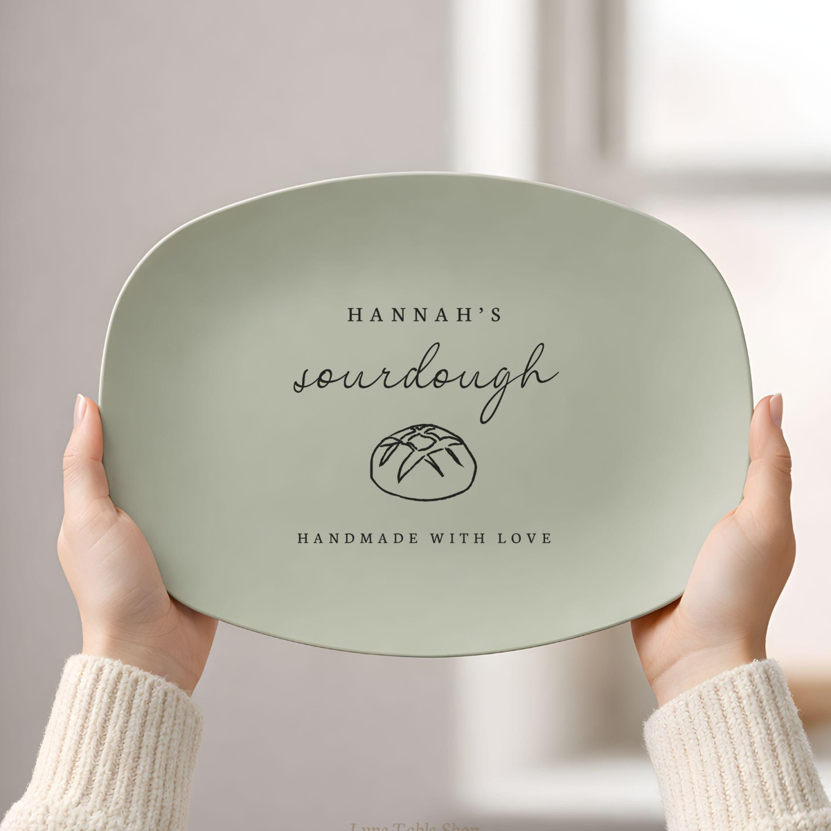 Custom Sourdough Plate Personalized Gift for Bakers, Bread Lover Gifts, Breadmaker Present, Baked With Love Platter Gifts for Sourdough Makers