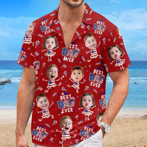 Dad Energy - Personalized Hawaiian Shirt - 4th Of July Gift, Independence Day Shirt, Gift For Dad, Papa