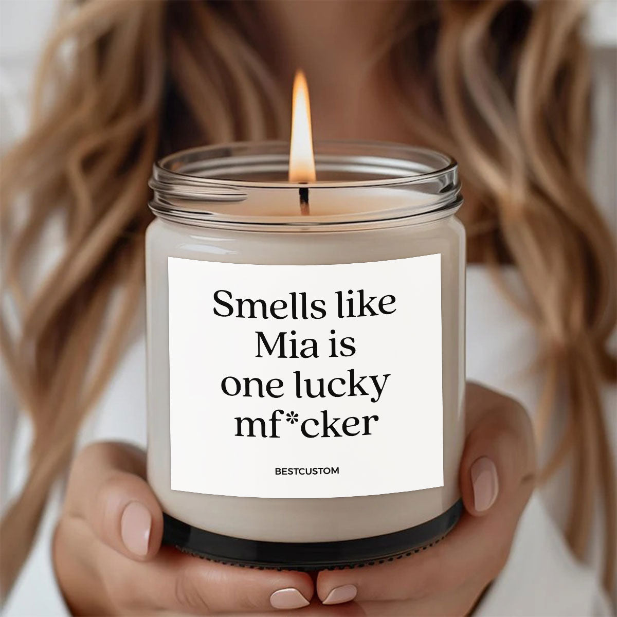 Smells Like One Lucky Mf*cker - Personalized Scented Candle