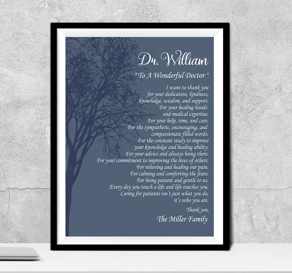 Doctor Gift, A Wonderful Doctor Poem A Truly Great Doctor Appreciation Gift Doctor Thank You Doctor Doctors Day Physician Gratitude Medical