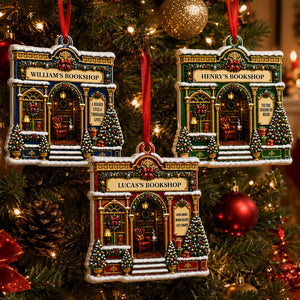 A Reader Lives a Thousand Lives Christmas Bookshop Ornament- Real 3D Raised Ornament