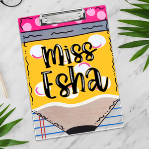 Personalized Teacher Appreciation Gift, Custom Pencil Teacher Acrylic Clipboard, Teacher Name Clipboard, End Of Year, Back to School Gift