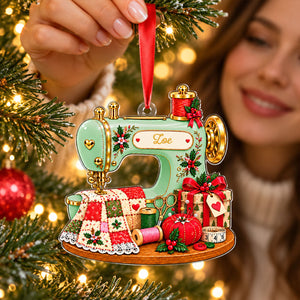 Sewing Machine Acrylic Ornament - Personalized Christmas Ornaments