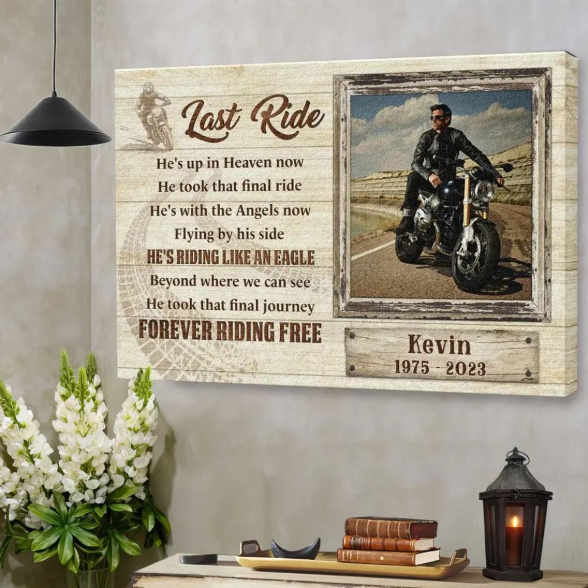 Memorial Last Ride - Personalized Canvas - Sympathy Gift for Family, Memorial Father Grandpa
