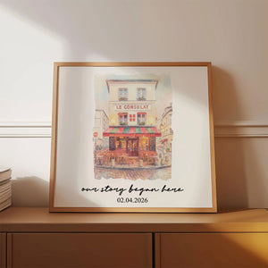 Custom Watercolor Venue Portrait - Personalized Picture Frame