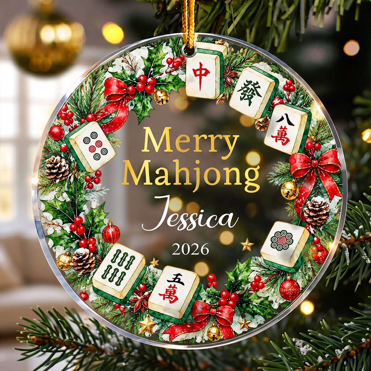 Merry Mahjong Gift For Mahjong Girls, Mahjong Lovers - Personalized Ornament