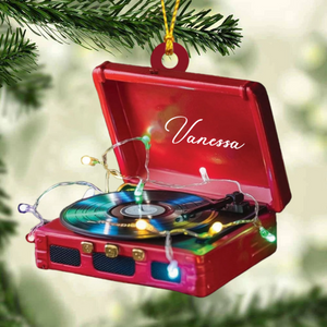 Vinyl Records Personalized Christmas Ornament, Gift For Music Lover
