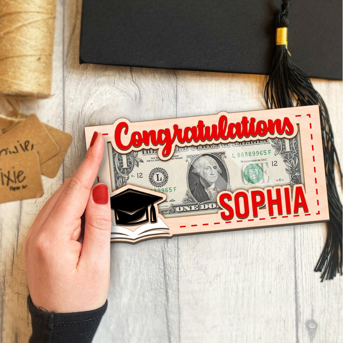 Graduation 2025 Money Holder Gift, Custom Student Name Cash Holder , Class of 2025 Holder, Congratulation Gift for High School Senior