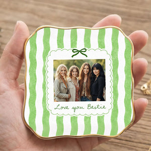 Personalized Photo Ring Dish, Custom Bestie Jewelry Tray, Bridesmaid Trinket Dish, Friendship Gift, Bridal Party Keepsake