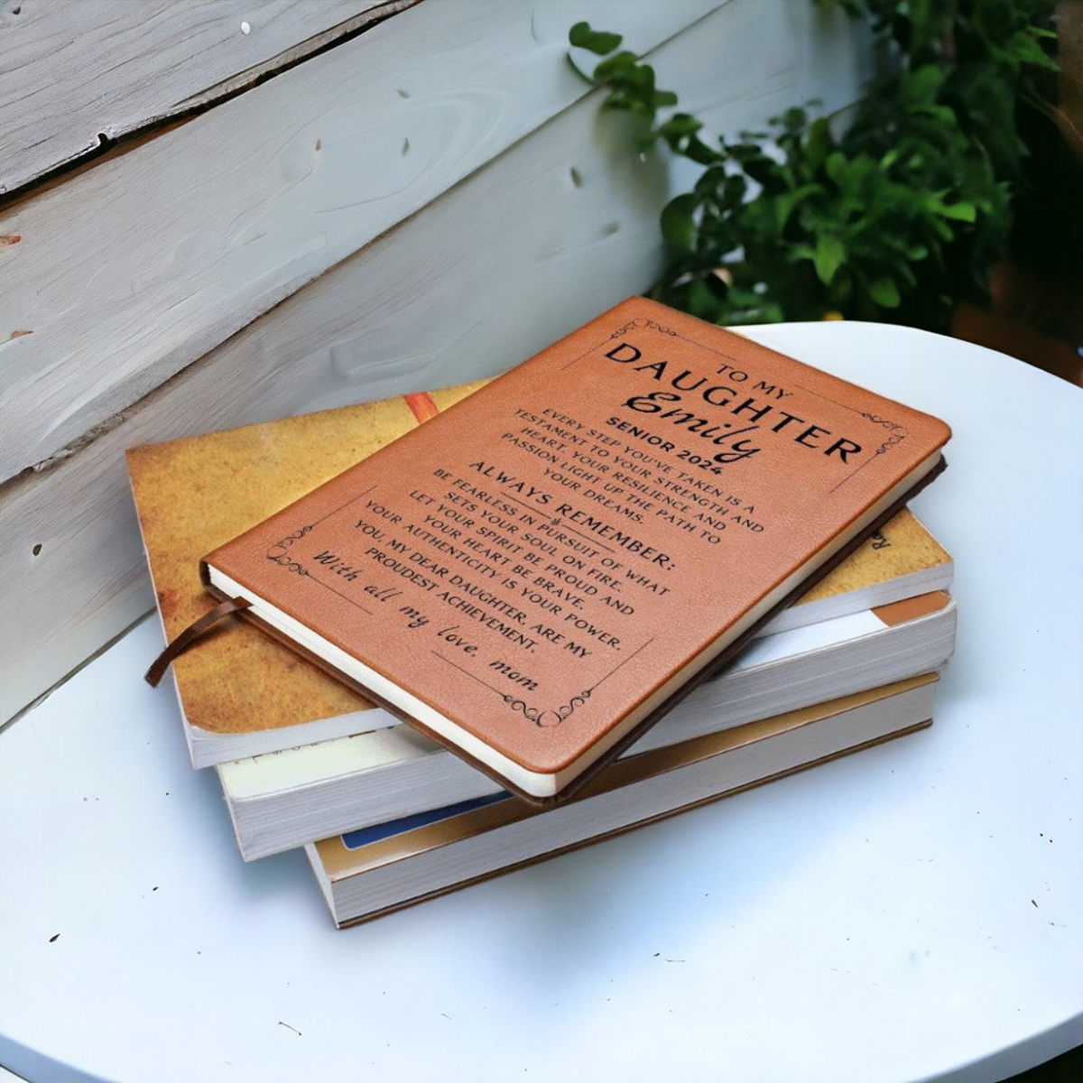 Personalized Gradution Gift For Daughter Son, Leather Journal For Daughter From Mom, Custom College Graduation Gift