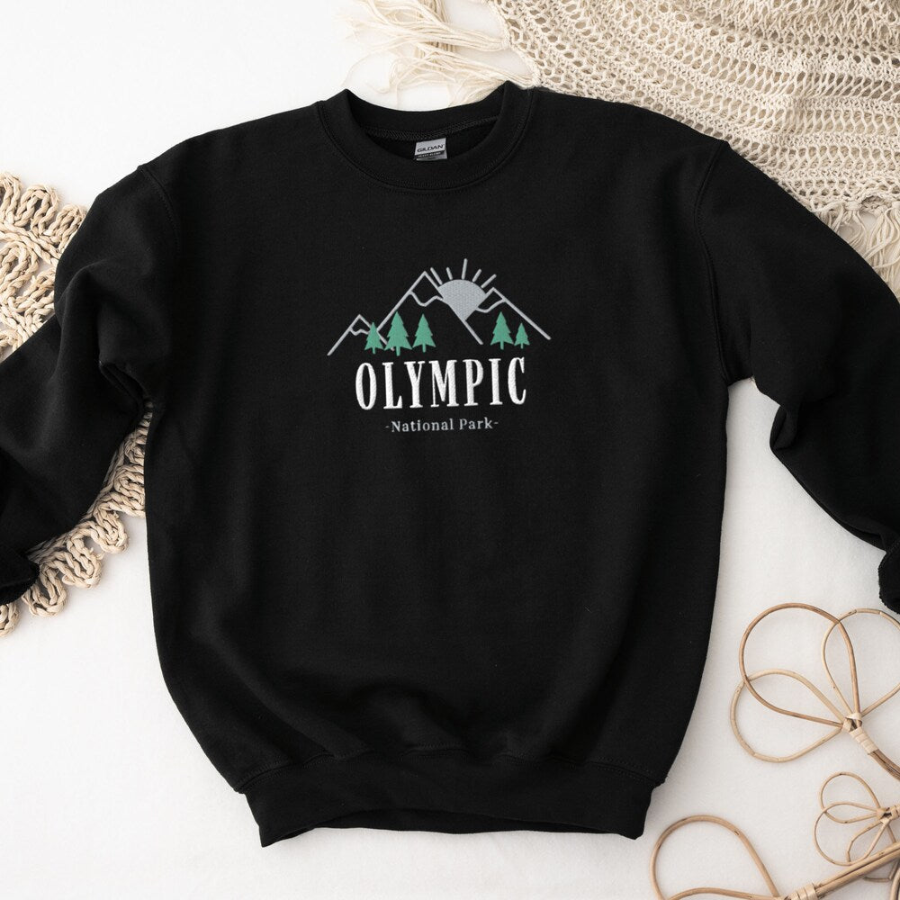 Olympic Sweatshirt, Olympic National Park, Embroidered Sweatshirt, National Park Sweater, Embroidered Sweater, Mountain Shirt