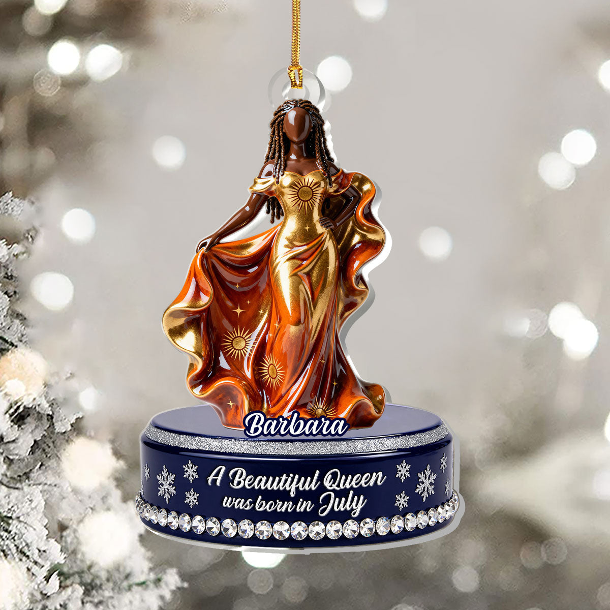 A Beautiful Queen - Personalized Acrylic Ornament - Christmas Gift For Black Sistas, Sisters, Friends