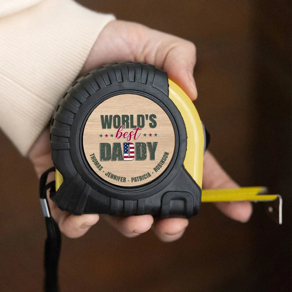 World's Best Dad - Personalized Tape Measure - Father's Day, Birthday Gift For Dad