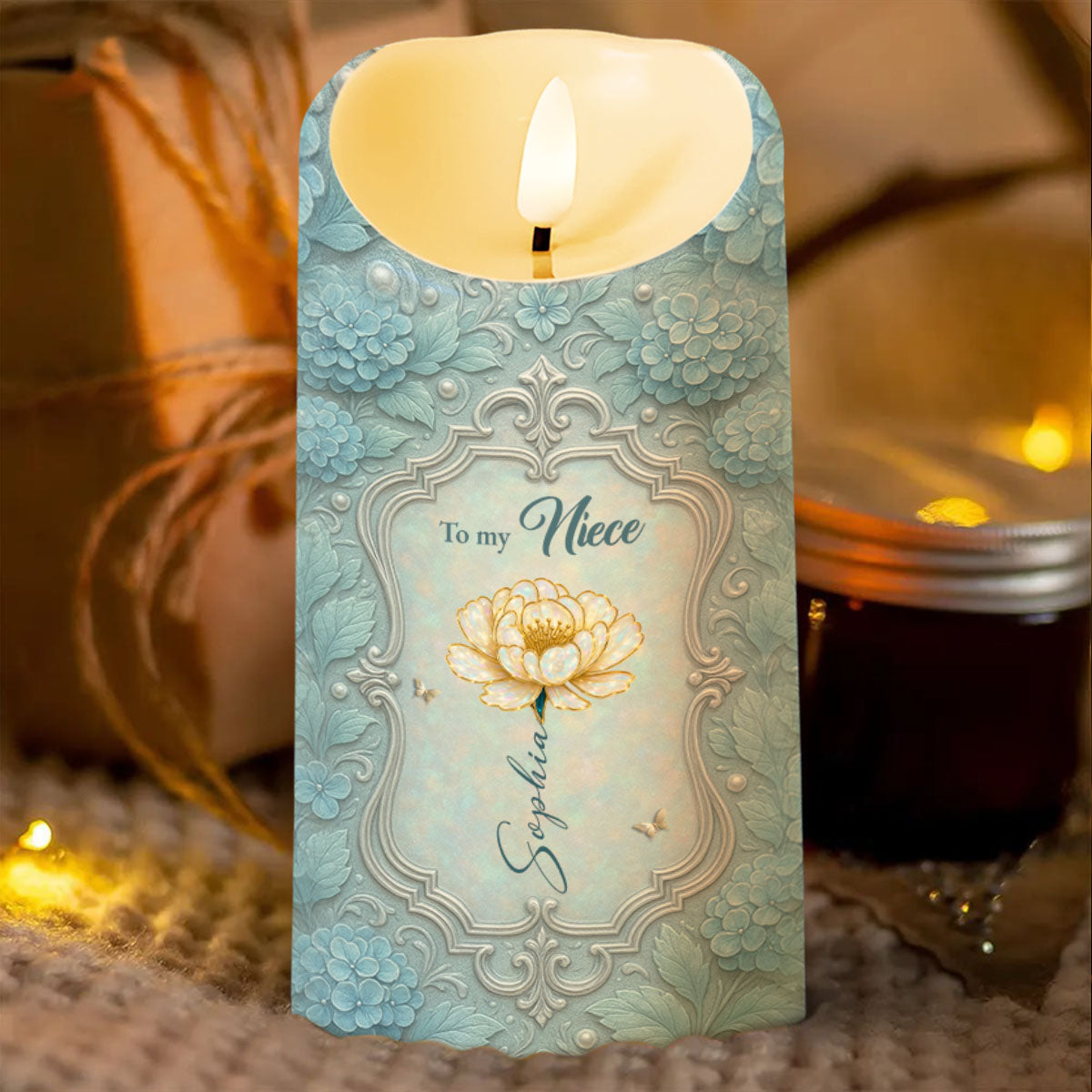 Forever Bond Between Aunt And Niece, Personalized LED Light Candle, Gift For Niece