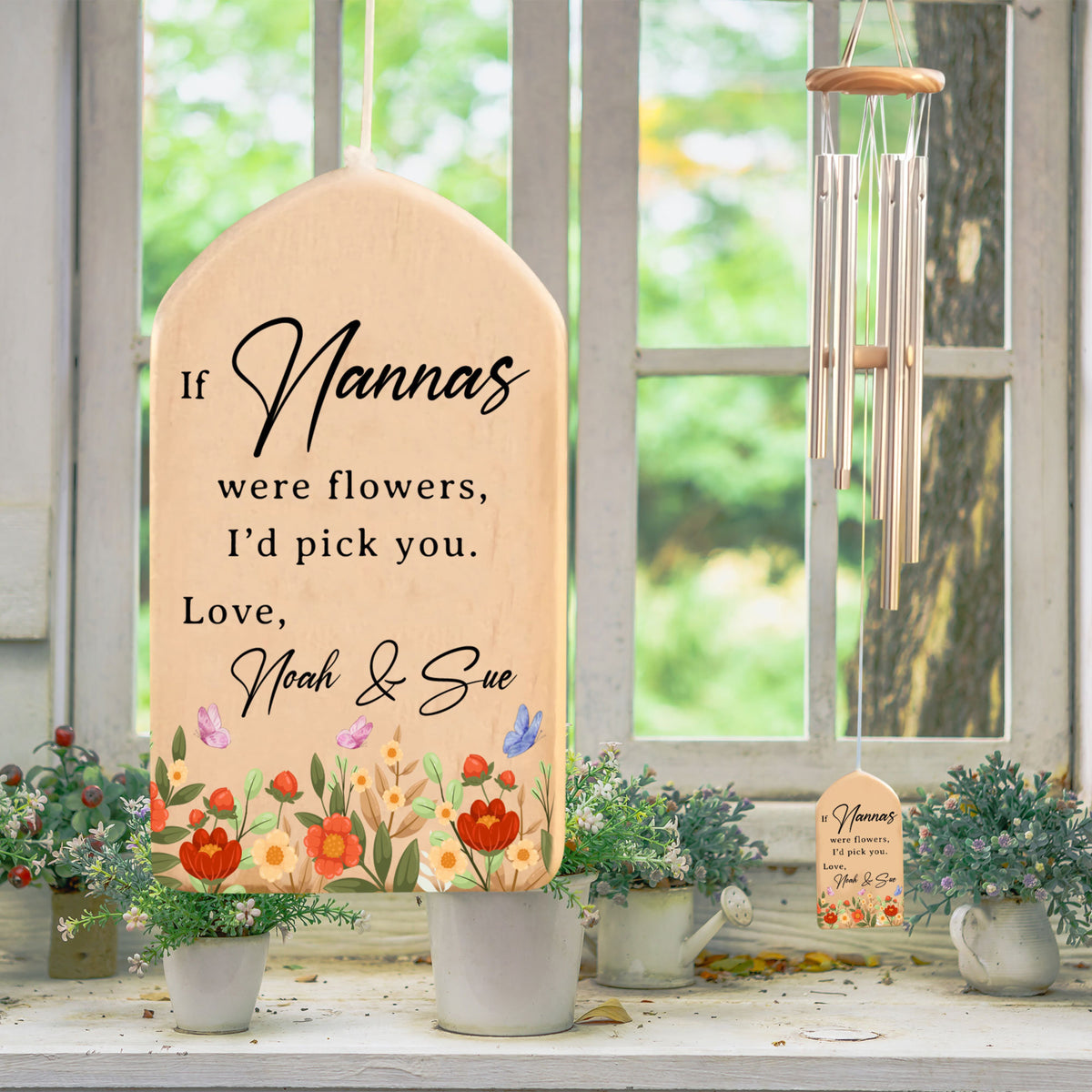 If Nannas were Flowers I'd Pick You - Personalized Windchime - Gift For Grandma, Mother's Day, Birthday Gift
