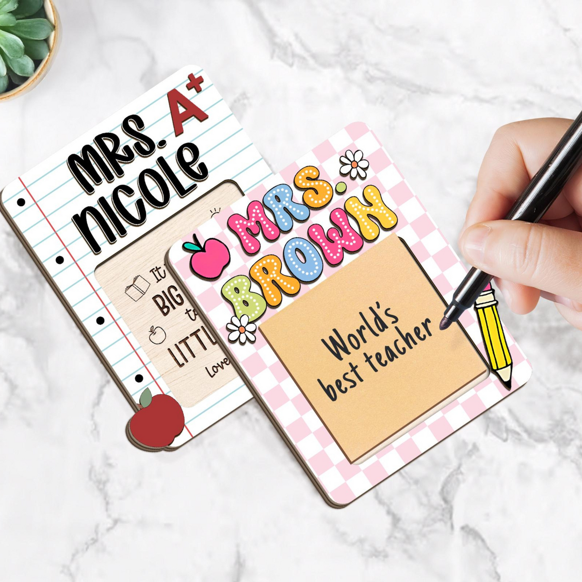 Personalized Teacher Gifts, Teacher Sticky Note Holder, Teacher Appreciation Gifts, Teacher Notepad Holder, Thank You Teacher Gifts Idea