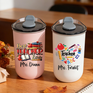 Personalized Teacher Tumbler 10oz, Custom Name Coffee Cup, Thank You Gifts, Teacher Appreciation Gift