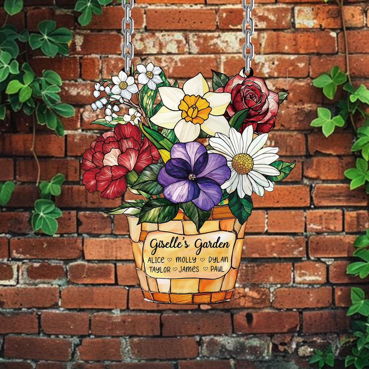 Custom Flowers Garden Sign, Personalized gifts, Personalized Mom s Garden Gift, Livingroom Decor, Flower Decoration Gift