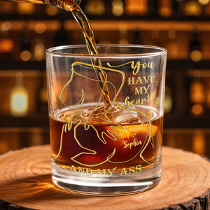 You Have My Heart - Personalized Whiskey Glass - Gift For Boyfriend, Husband, Valentine's Day Gift