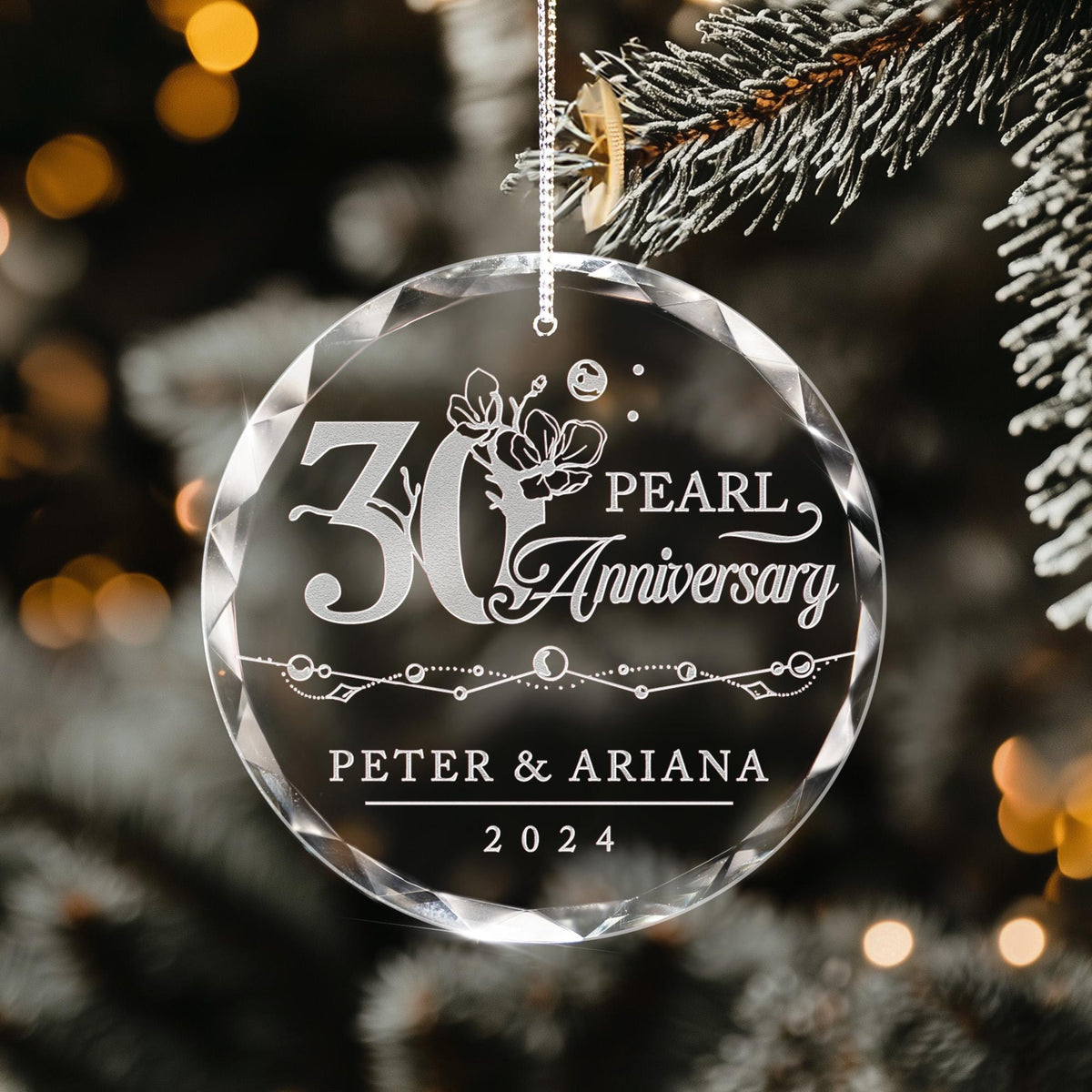 Custom Pearl Wedding Anniversary Gift, 30th Anniversary Ornament, 30 Year Anniversary Ornament, Thirty Year Christmas Gift for Husband