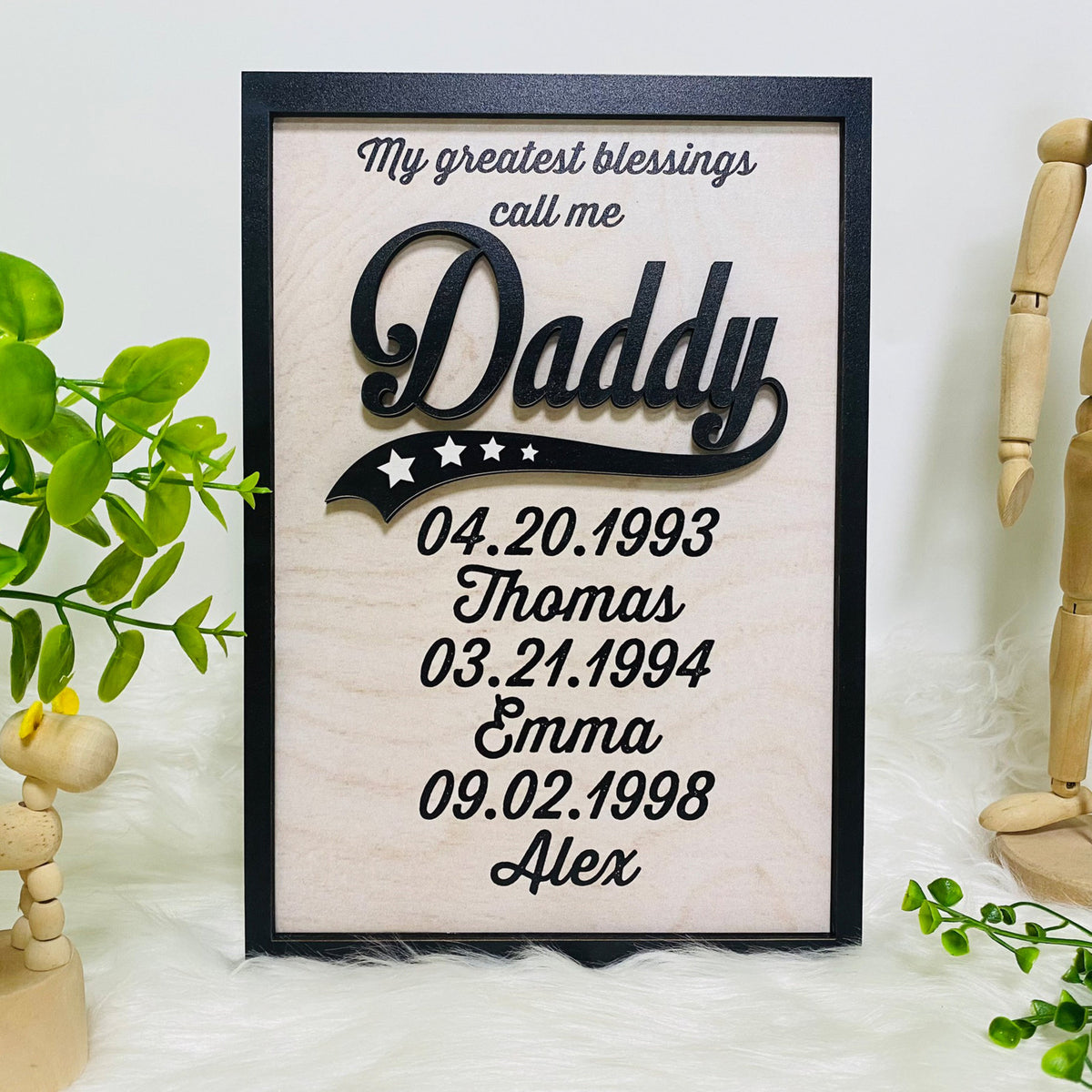 Personalized My Greatest Blessings Call me Daddy, The Achievements of Being a Father, Happy Father's Day, Gift For Dad, Custom Kid's Name