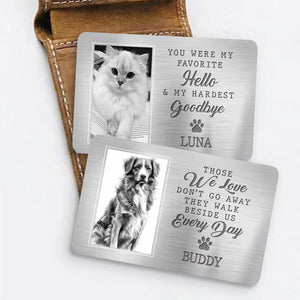 Custom Photo Aluminum Wallet Card - Personalized Pet Memorial Sympathy Gifts For Dogs, Cats