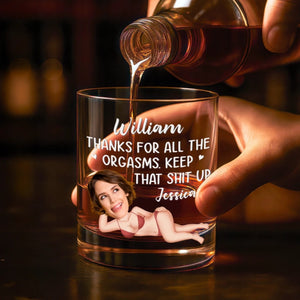 Keep That Thing Up - Personalized Whiskey Glass - Anniversary Gift, Valentine's Day Gift For Husband, Boyfriend