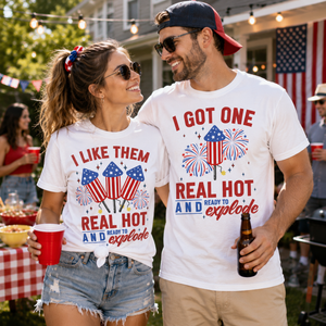 Comfort Colors Funny Couples Fourth of July Shirts, Adult Humor 4th of July Matching Shirts for Couples, Independence Day Couple Tees