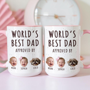 Custom Baby Face Mug for Dad Personalized Fathers Day Kids Photo Mug with Baby Photo Gift from Kids Picture Babies Faces Mug from Wife Daddy