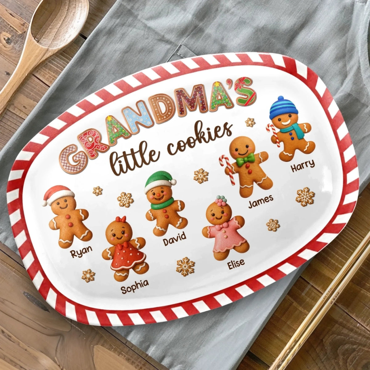 Christmas Little Cookies - Personalized Platter - Christmas Gift, Holiday Home Decoration