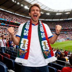 National Soccer Fan Scarf, Soccer Supporter Scarf, Perfect for Stadium Game Day, World Tournament Matches & National Team Fans
