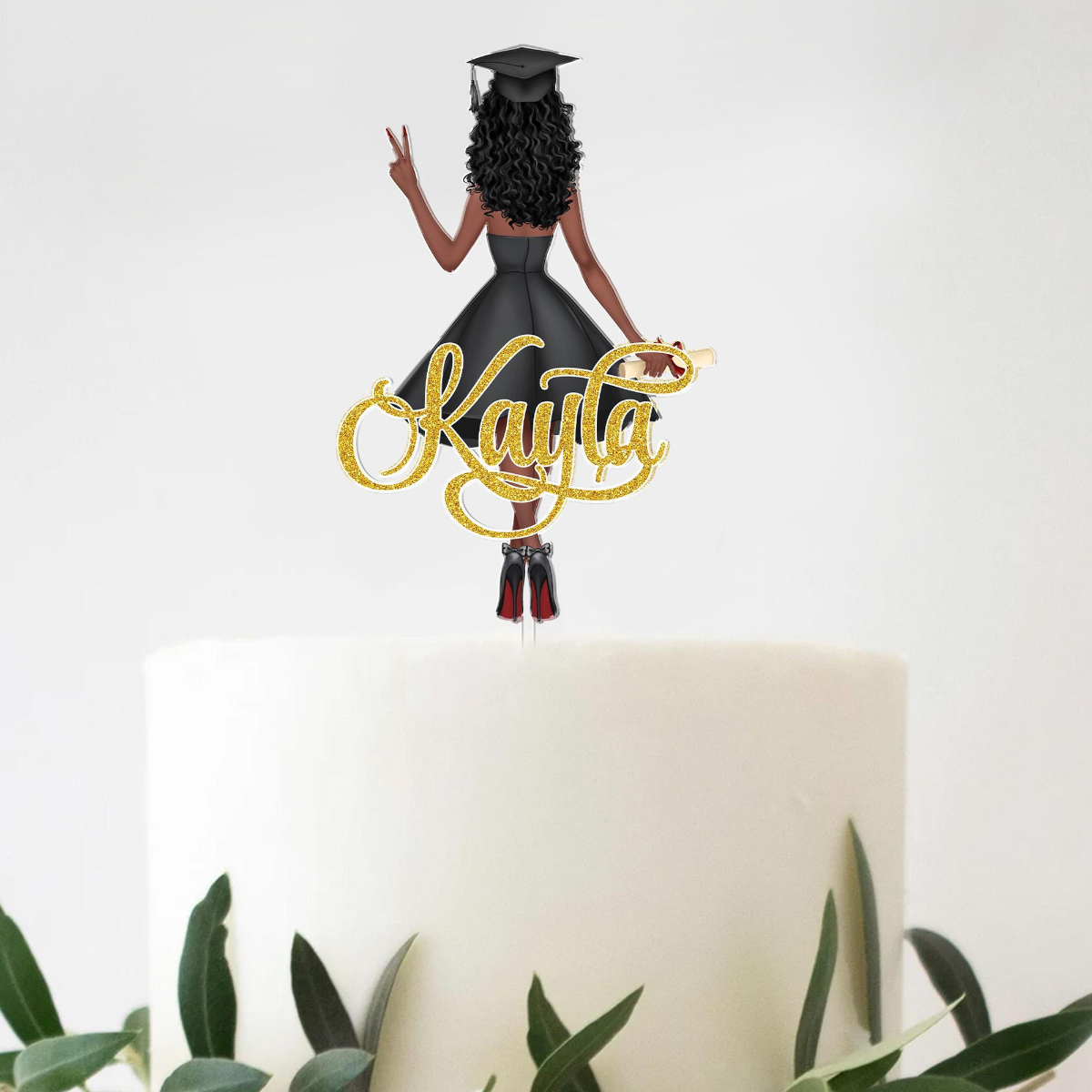 Personalized Graduation Cake Topper Gift For Girls: Class Of 2026, High School College Senior Cake Topper