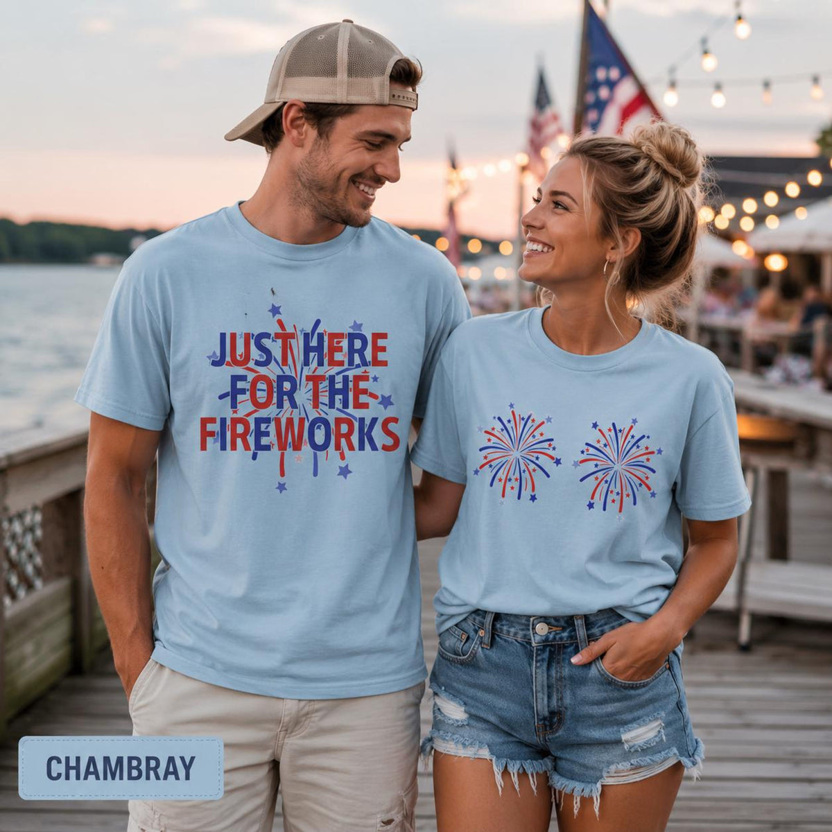 Funny 4th Of July Couples Shirts, Fireworks Matching Tee, Independence Day Top, Comfort Colors 1717, Patriotic Husband Wife Graphic Tee