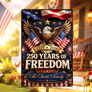 Proud 250th Anniversary America Patriotic - Personalized Metal Sign - 250 Years of Freedom, Family Decoration