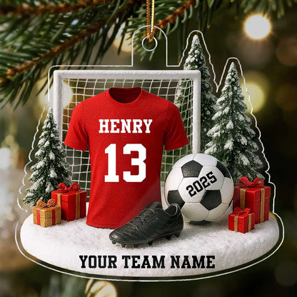 3D Effect Soccer Player Soccer Team Uniform - Personalized Acrylic Ornament - Gift For Soccer Lovers, Soccer Team