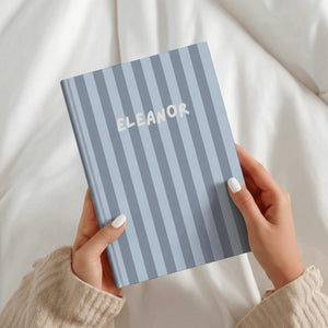 Personalized Striped Journal Hardcover, Custom Stripe Notebook