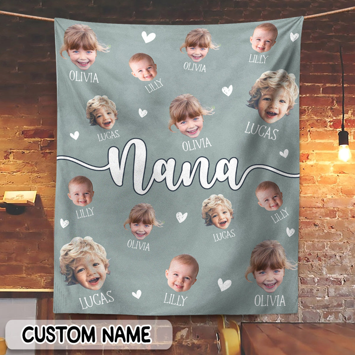 Christmas Gift For Nana, Mother's Day Gift For Grandma, Personalized Baby Photo Blanket For Grandma, Custom Grandma Blanket With Baby Face