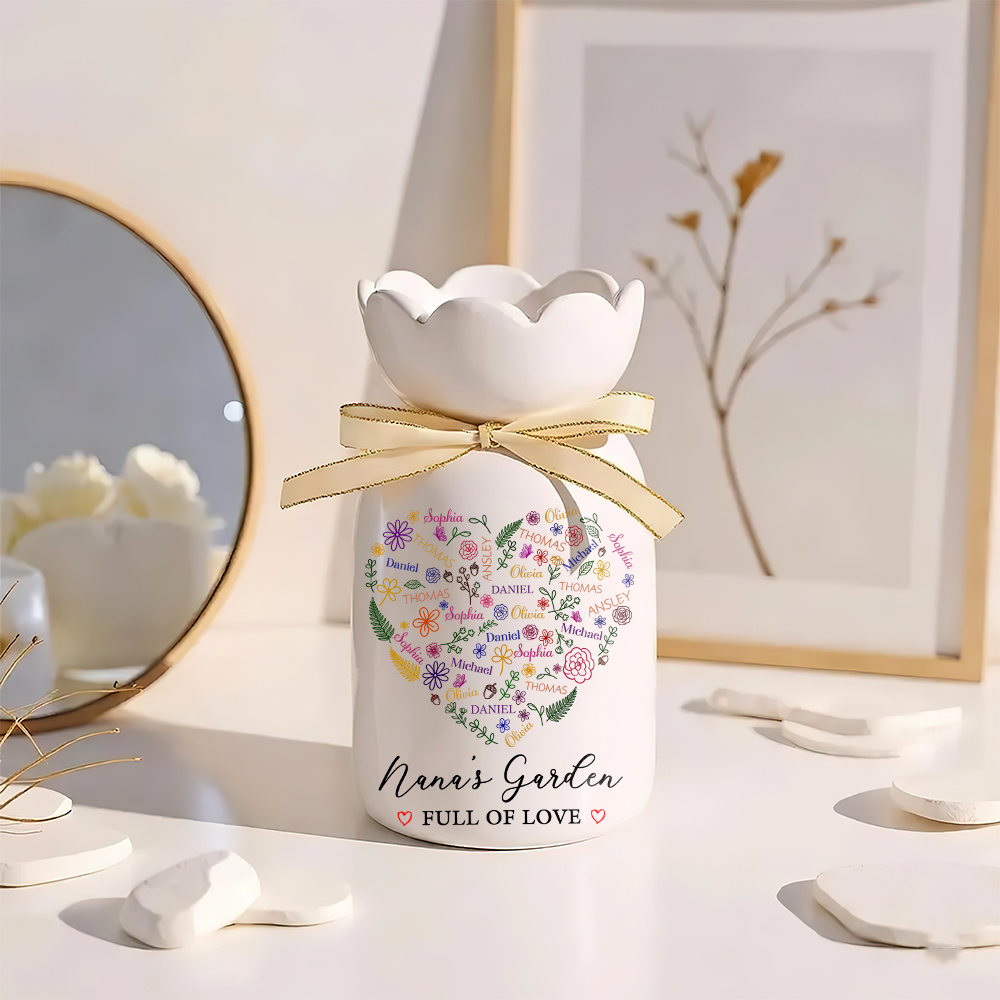 We Love You Mom Butterfly - Personalized Flower Vase
