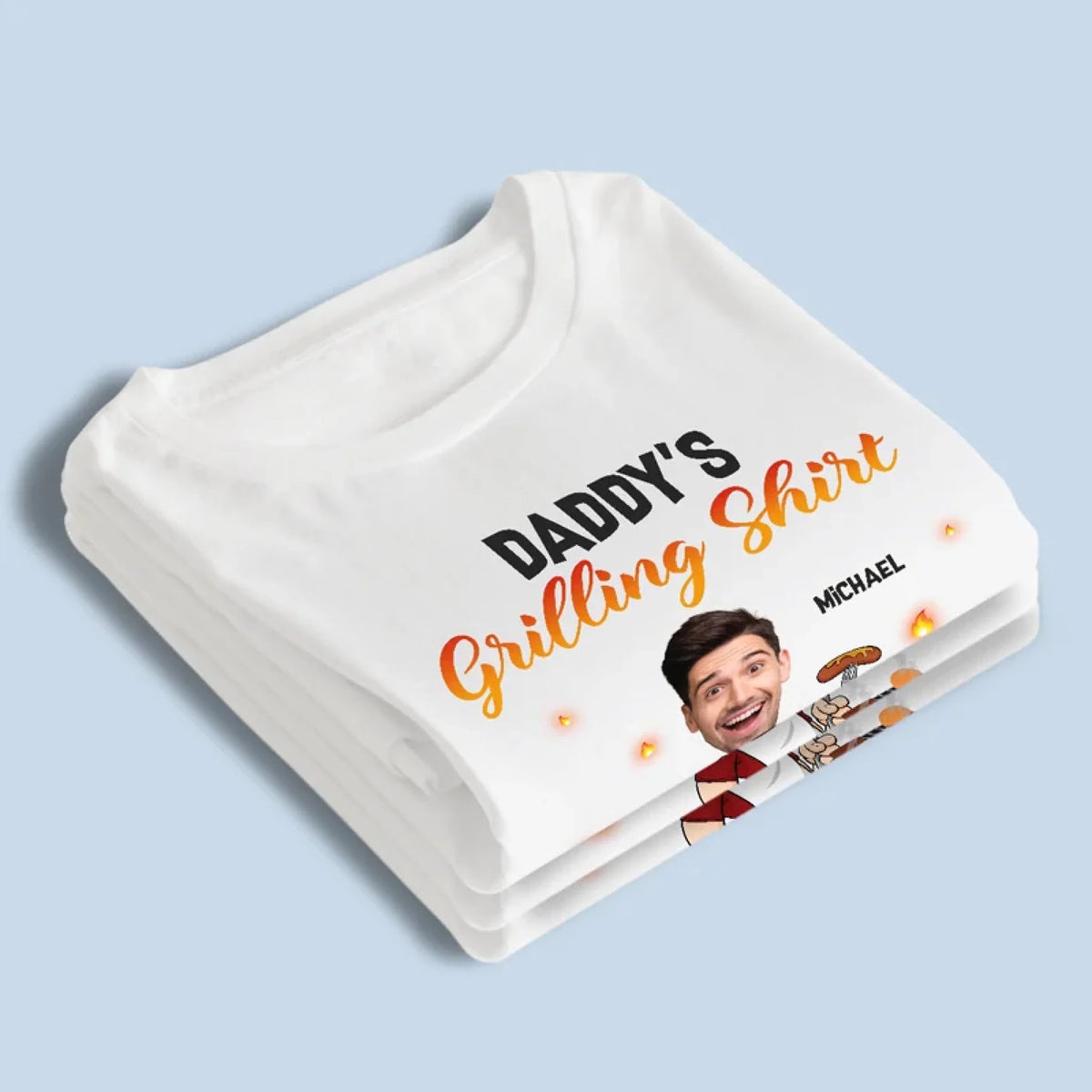 Daddy Papa's Grilling Shirt - Personalized Apparel - Gift For Dad, Papa, Birthday, Father's Day Gift